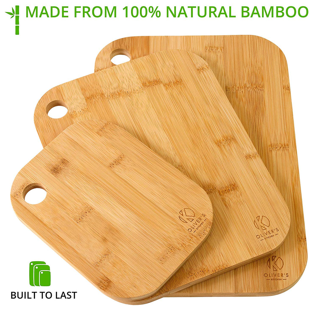 3 x Set of Wooden Bamboo Chopping Boards by Oliver's Kitchen sold by Oliver's Kitchen