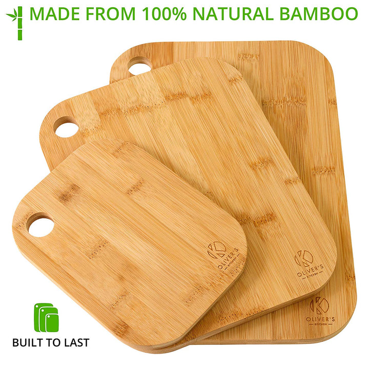 3 x Set of Wooden Bamboo Chopping Boards by Oliver's Kitchen sold by Oliver's Kitchen