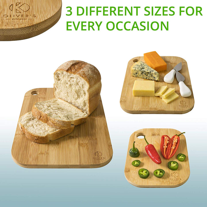 3 x Set of Wooden Bamboo Chopping Boards by Oliver's Kitchen sold by Oliver's Kitchen
