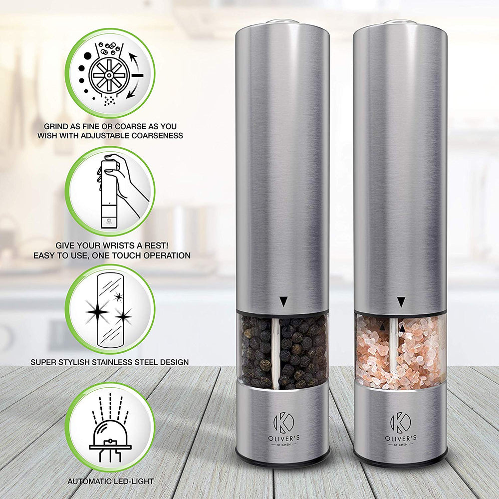 Electric Salt & Pepper Grinders by Oliver's Kitchen sold by Oliver's Kitchen