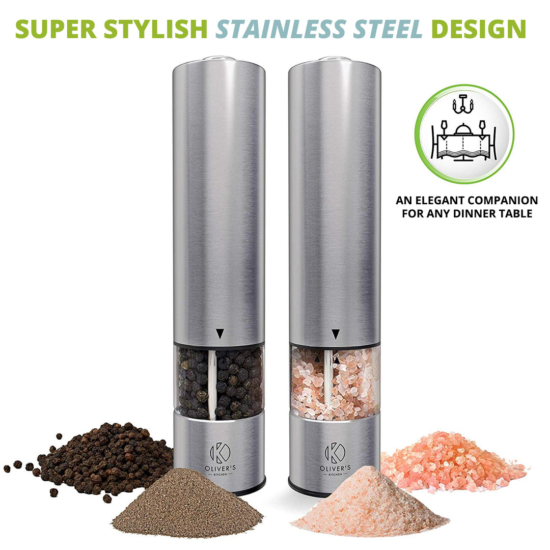 Electric Salt & Pepper Grinders by Oliver's Kitchen sold by Oliver's Kitchen