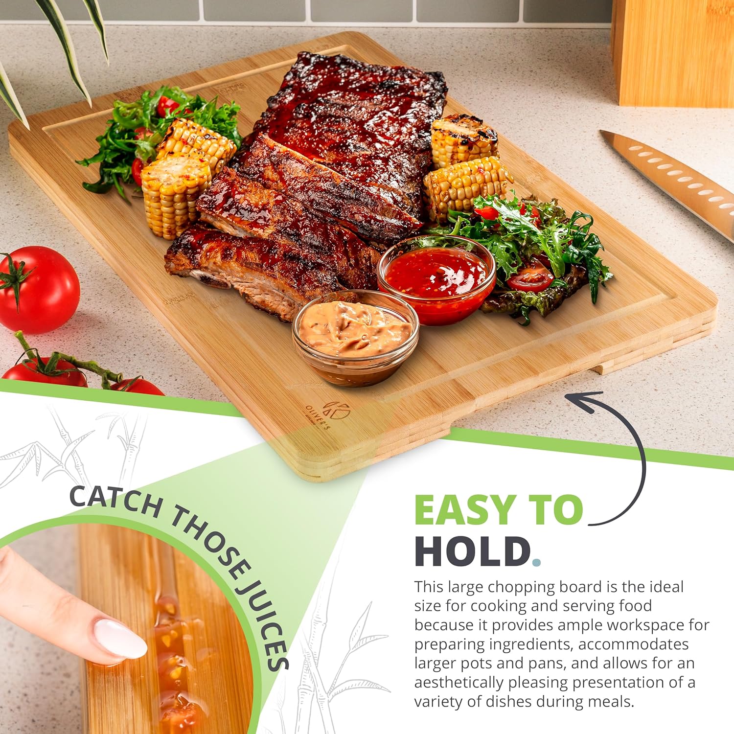 Large Bamboo Chopping Board Oliver s Kitchen Oliver s Kitchen
