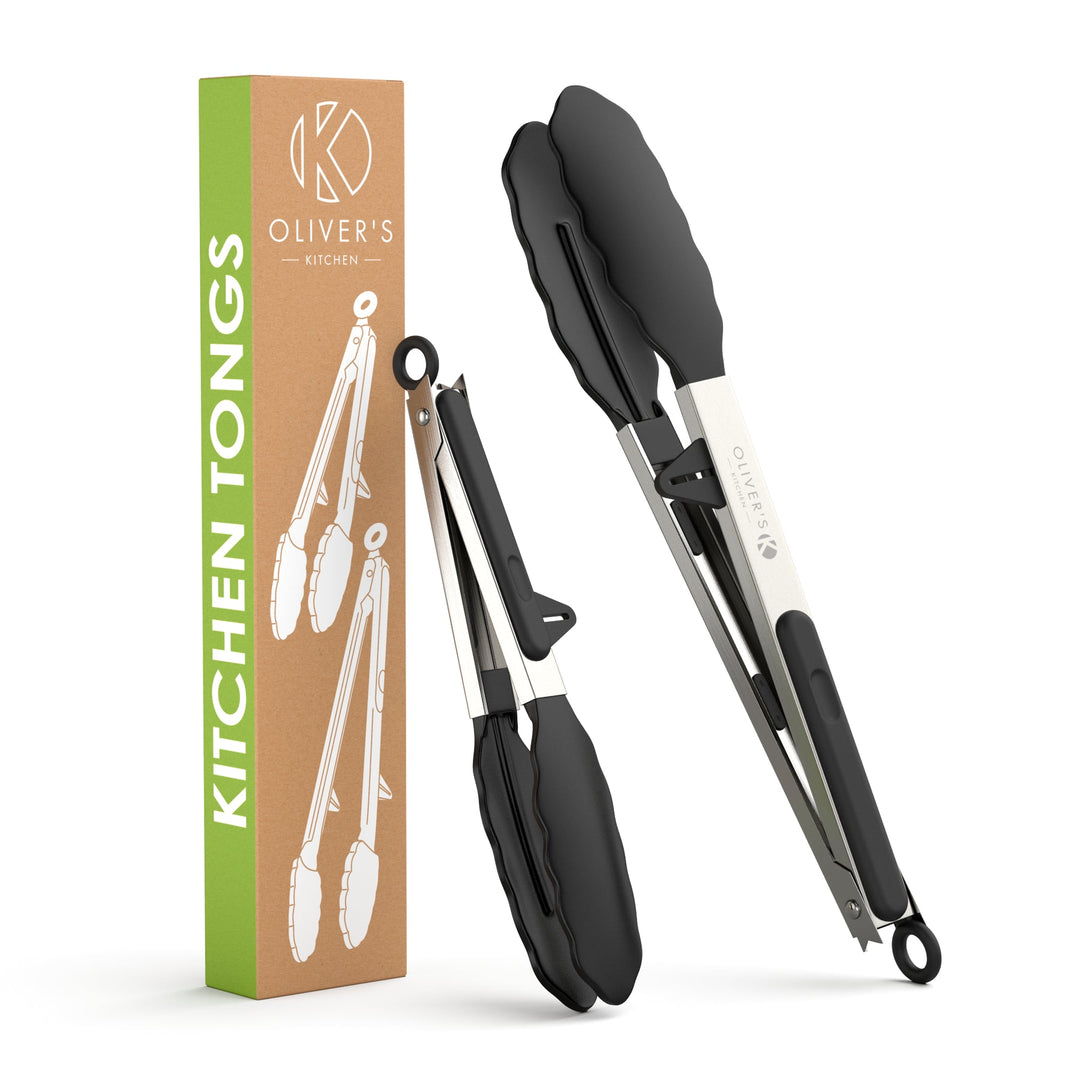 Silicone cooking tongs with lock by Oliver's Kitchen