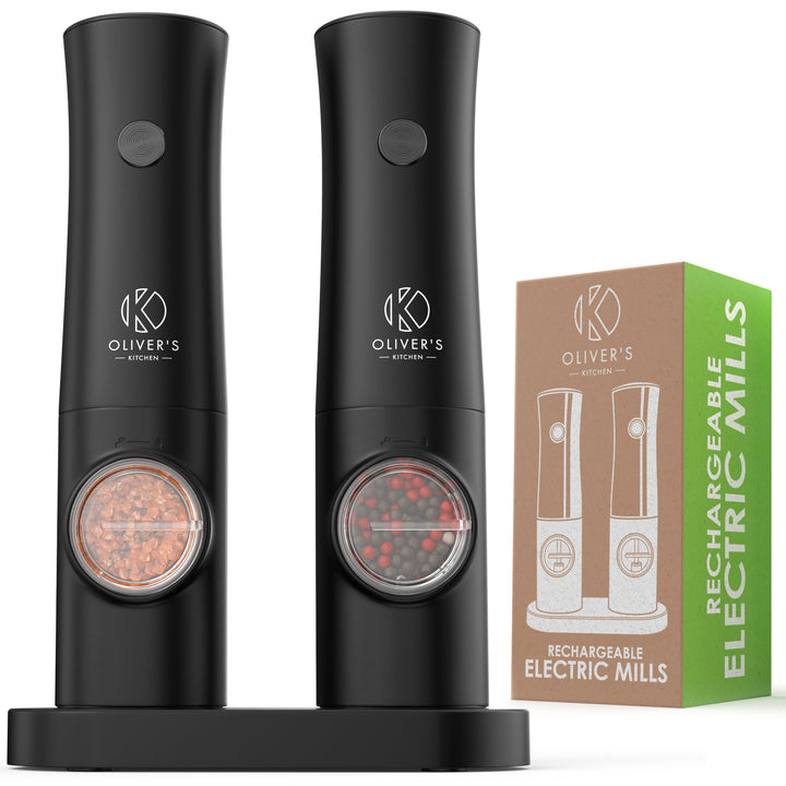  Electric Salt and Pepper Mills Grinders - Rechargeable USB-C by Oliver's Kitchen sold by Oliver's Kitchen 