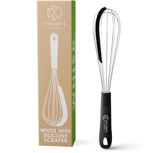  Balloon Baking Whisk with built-in Silicone Scraper by Oliver's Kitchen sold by Oliver's Kitchen 