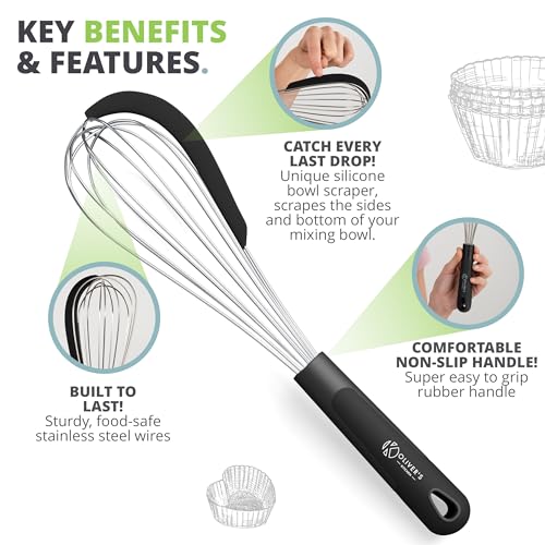 Balloon Baking Whisk with built-in Silicone Scraper