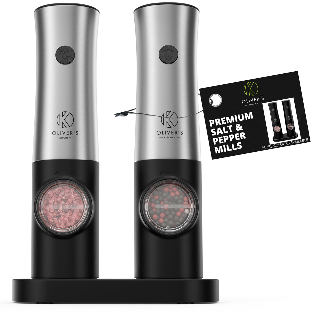  Electric Salt and Pepper Mills Grinders - Rechargeable USB-C by Oliver's Kitchen sold by Oliver's Kitchen 
